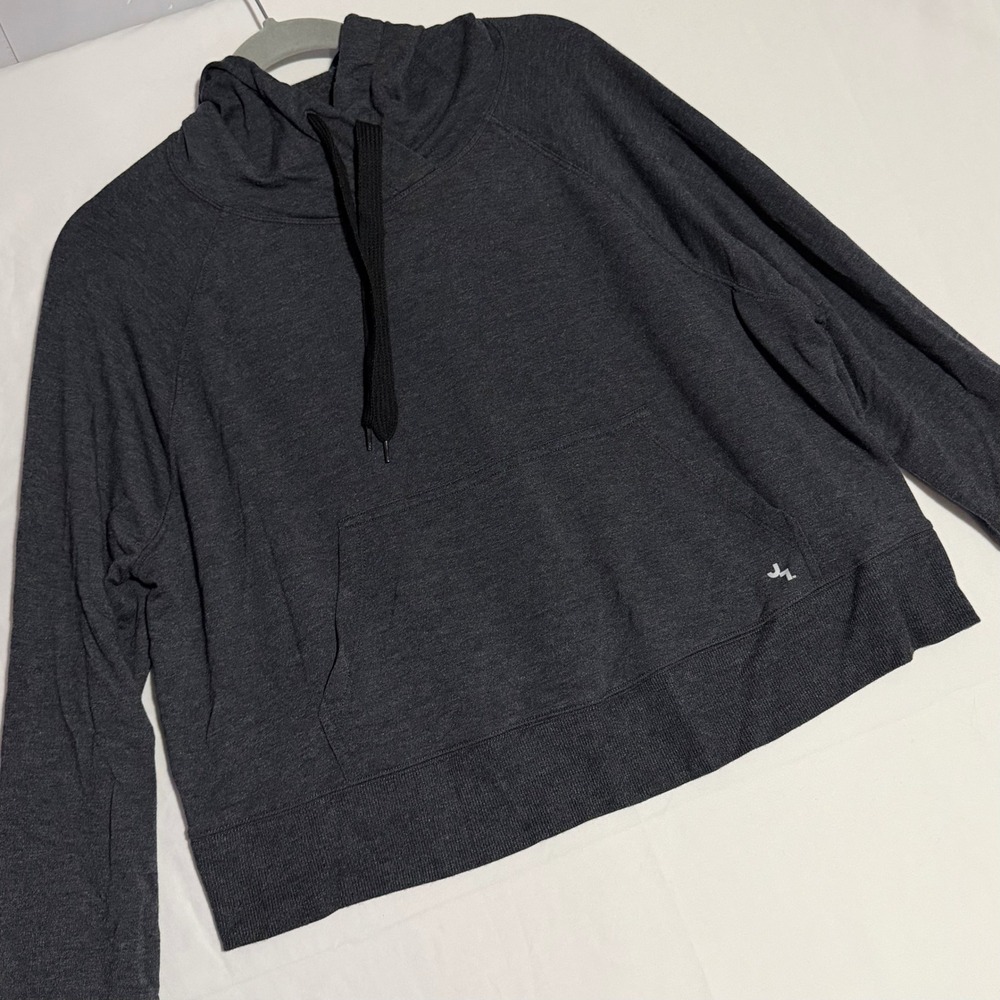 JoyLab Womens Charcoal Heather Gray Modal Blend‎ Pullover Hoodie Sweatshirt L